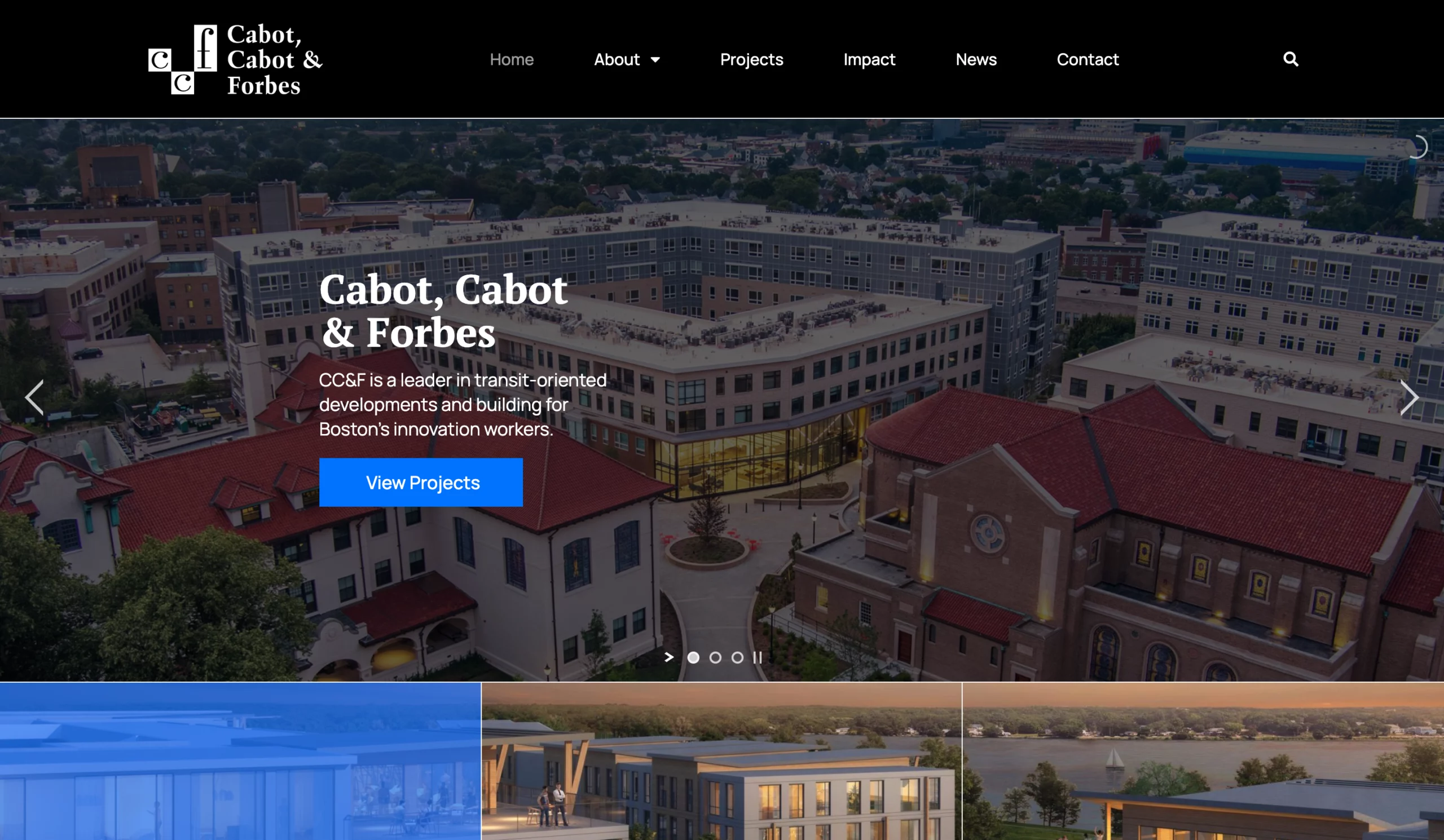 Cabot, Cabot & Forbes Page Design