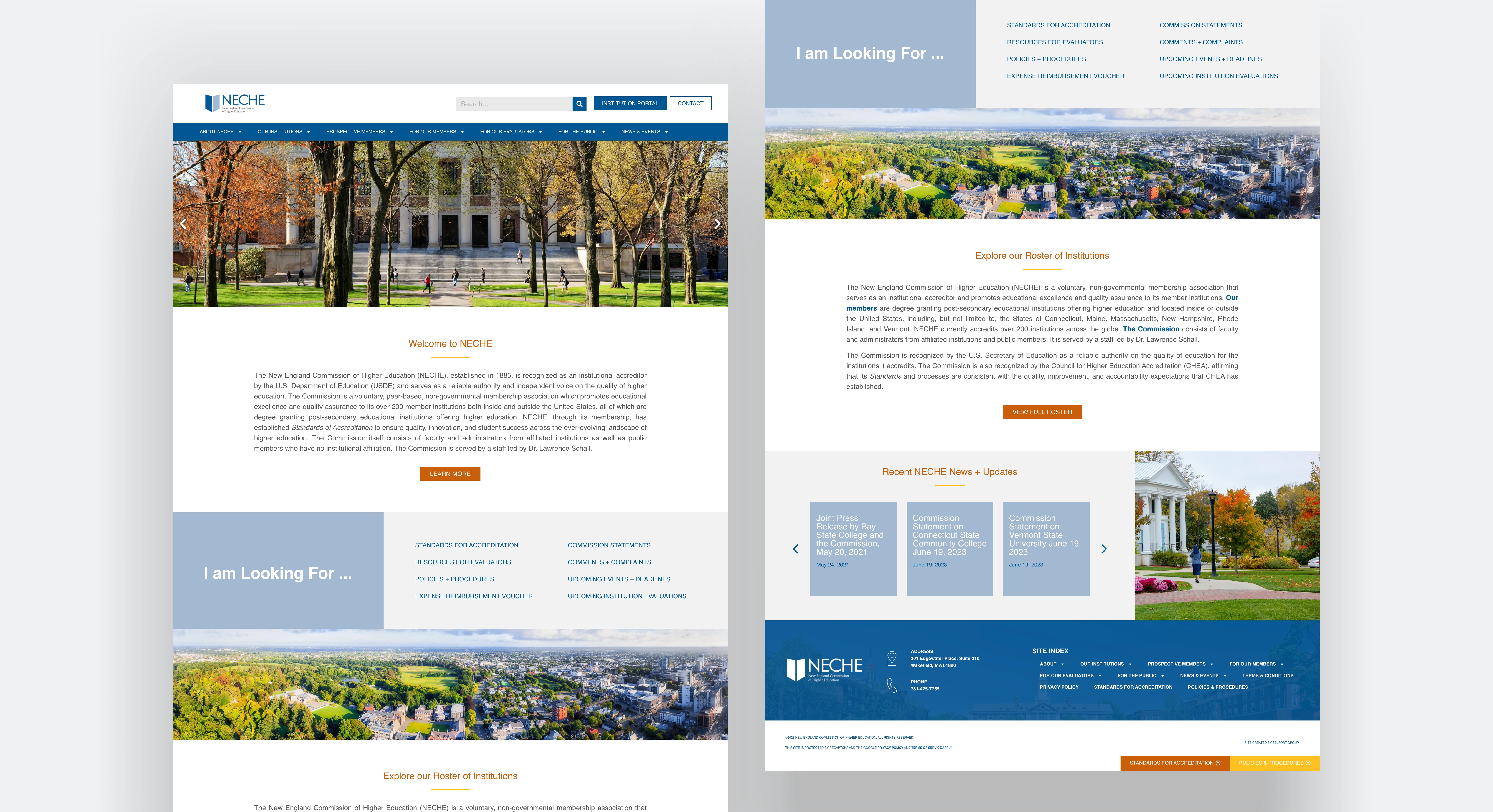 NECHE Website Design by Belfort Group